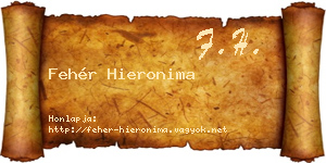 Fehér Hieronima névjegykártya
